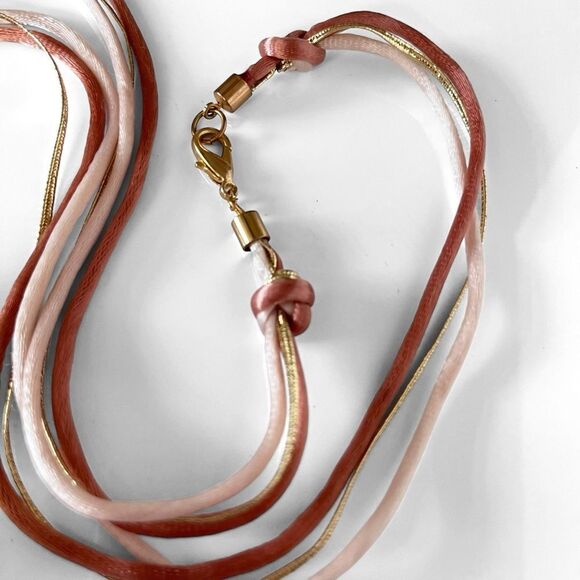 Vintage Glass Bead Lariat Cord Necklace - Picture 5 of 6